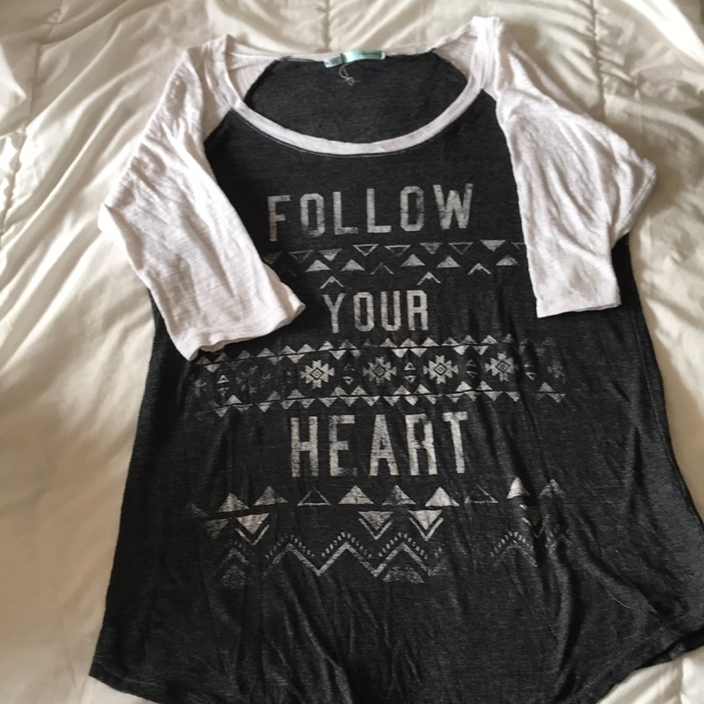 Gray half sleeve baseball tee from Maurices
